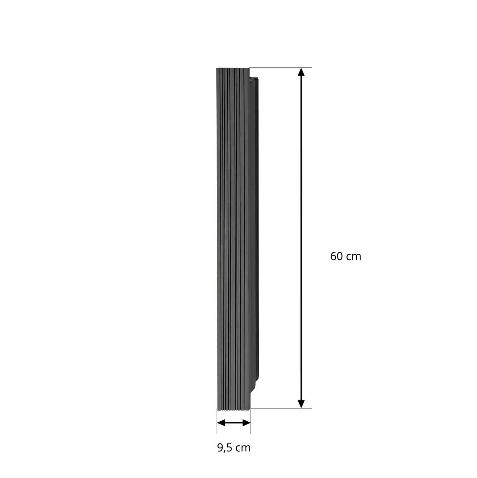 Aplique LED para exterior Lucande Melira, longitud 60 cm, antracita