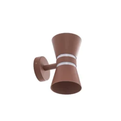 Aplique LED para exterior Lucande Meravi, marrón, 2 luces, IP44