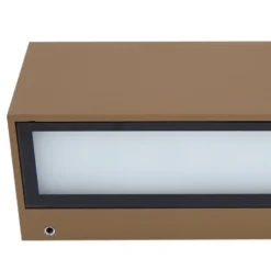 Aplique LED para exterior Lucande Lengo, 25 cm, marrón, down, 3000 K