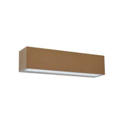 Aplique LED para exterior Lucande Lengo, 25 cm, marrón, down, 3000 K