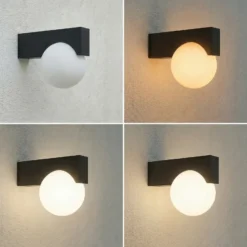 Aplique LED para exterior Lucande Vijon, negra, CCT, IP44