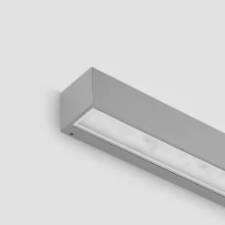 Aplique LED para exterior Lucande Lengo, 50 cm, plateada, luz hacia arriba y