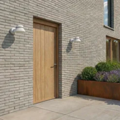 Aplique LED para exterior Lucande Moena, gris claro, metal, IP44