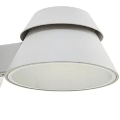 Aplique LED para exterior Lucande Moena, gris claro, metal, IP44