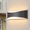 Aplique LED para exterior Lucande «Akira», color antracita, 23 cm de ancho