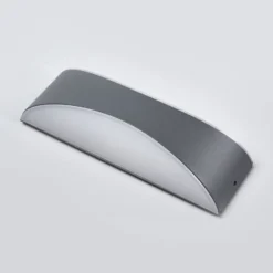 Aplique LED para exterior Lucande «Akira», color antracita, 23 cm de ancho