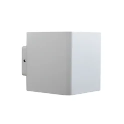 Aplique LED para exterior Lucande «Aaron», blanco, IP54, luz hacia arriba/hacia
