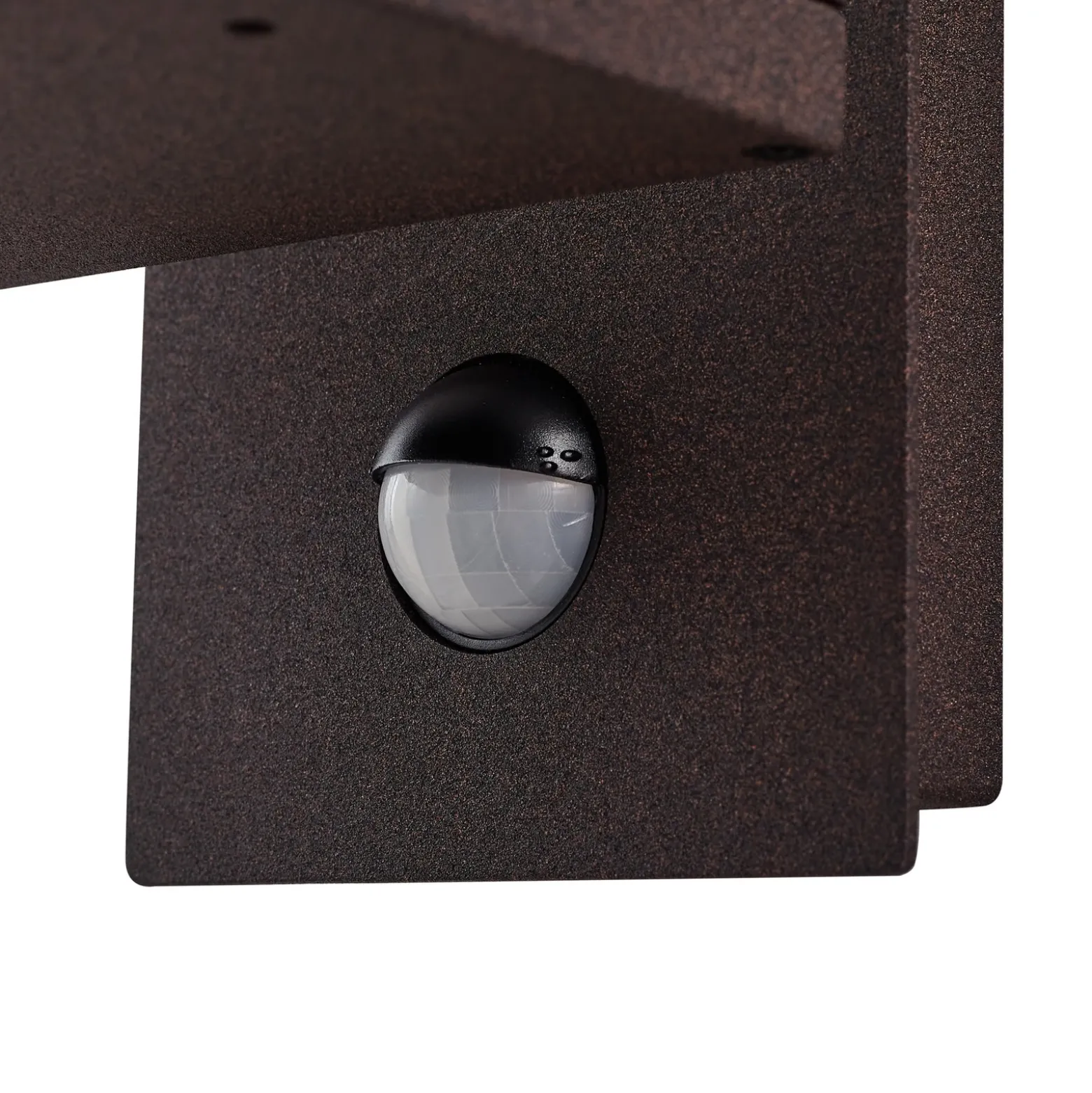 Aplique LED para exterior Lucande «Ferdinand», color óxido, con sensor, IP54