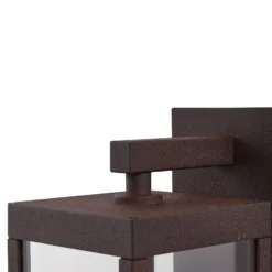Aplique LED para exterior Lucande «Ferdinand», color óxido, con sensor, IP54