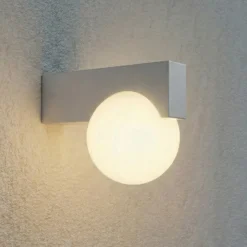 Aplique LED para exterior Lucande Vijon, gris claro, CCT, IP44