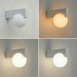 Aplique LED para exterior Lucande Vijon, gris claro, CCT, IP44