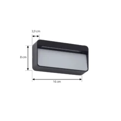 Aplique LED para exterior Lucande Tiburia, negro, aluminio