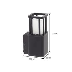Aplique LED para exterior Lucande Dakil, negro, aluminio