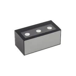 Aplique LED para exterior Lucande Selim, longitud 15,3 cm, negro