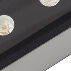 Aplique LED para exterior Lucande Selim, longitud 15,3 cm, negro