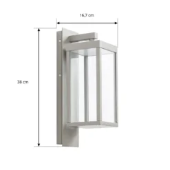 Aplique LED para exterior Lucande Ferdinand, gris piedra, IP54