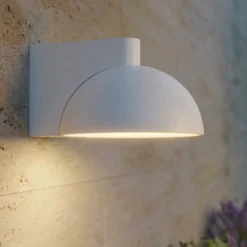 Aplique LED para exterior Lucande Velira, gris claro, metal, IP54