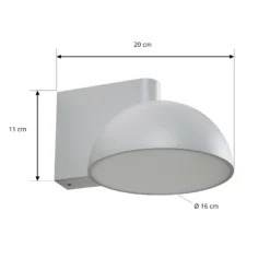 Aplique LED para exterior Lucande Velira, gris claro, metal, IP54