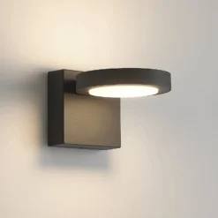 Aplique LED para exterior Lucande Belna, metal, IP65, antracita