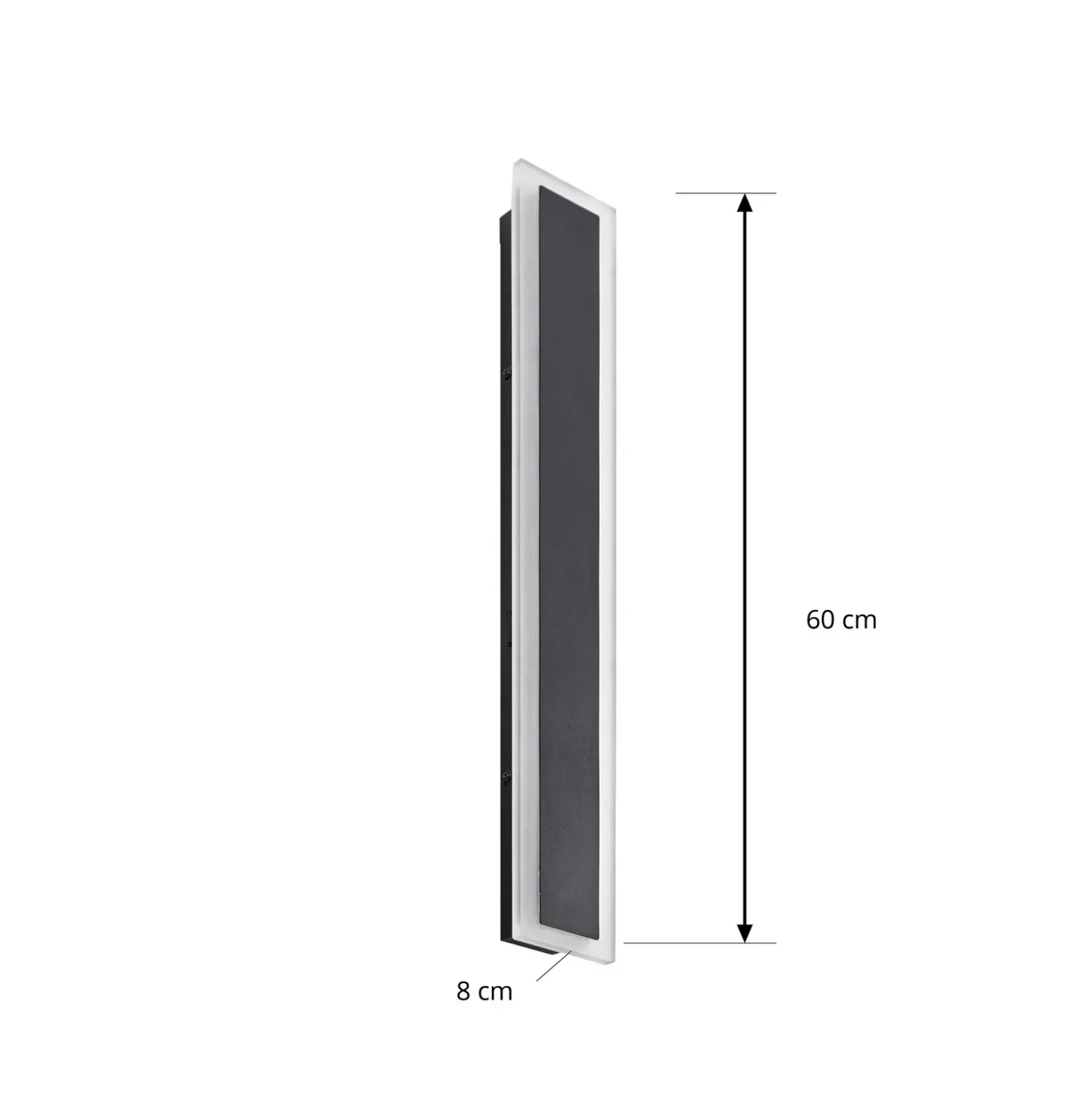 Aplique LED para exterior Lucande Ilora, negra, 60 cm, CCT, IP65