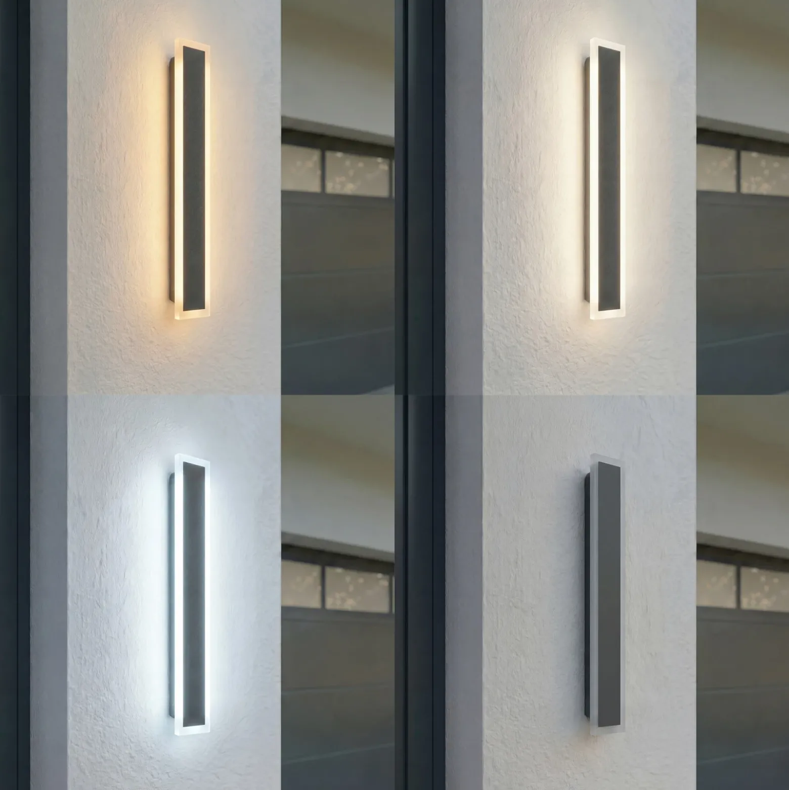 Aplique LED para exterior Lucande Ilora, negra, 60 cm, CCT, IP65