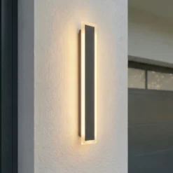 Aplique LED para exterior Lucande Ilora, negra, 60 cm, CCT, IP65