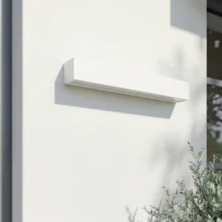 Aplique LED para exterior Lucande Lengo, 50 cm, blanca, luz hacia abajo, 3000 K
