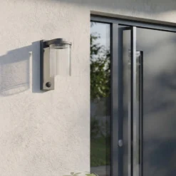 Aplique LED para exterior Lucande Beelia Sensor antracita estriada