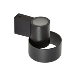 Aplique LED para exterior Lucande Elune, negro mate, luz hacia arriba/hacia