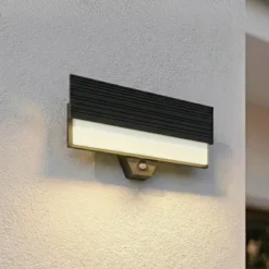 Aplique LED para exterior Lucande Melira, sensor, antracita, IP65