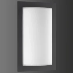 Aplique LED para exterior Luis, color grafito, cristal, acero inoxidable