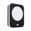 Aplique LED para exterior Madriz, negra, 23 cm de ancho, con sensor