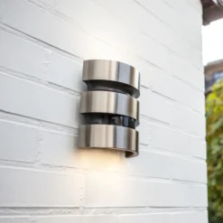 Aplique LED para exterior MAYA, acero inoxidable, altura 18 cm, IP44