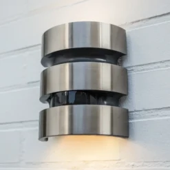 Aplique LED para exterior MAYA, acero inoxidable, altura 18 cm, IP44