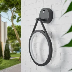Aplique LED para exterior Mirco con sensor, anillo