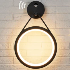 Aplique LED para exterior Mirco con sensor, anillo