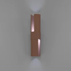 Aplique LED para exterior Montelauro, color óxido, altura 32 cm, metal