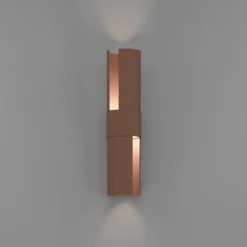 Aplique LED para exterior Montelauro, color óxido, altura 32 cm, metal