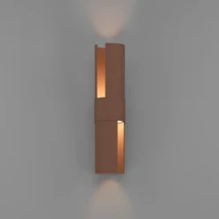 Aplique LED para exterior Montelauro, color óxido, altura 32 cm, metal