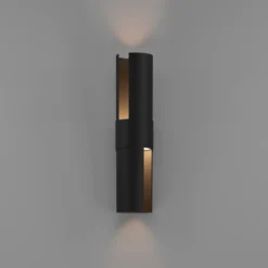 Aplique LED para exterior Montelauro, negro, altura 32 cm, metal