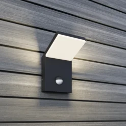 Aplique LED para exterior Nevio, metal, antracita, sensor
