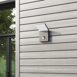 Aplique LED para exterior Nevio, metal, antracita, sensor