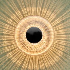 Aplique LED para exterior New Wave Optic, cristal, Ø 26 cm, IP65