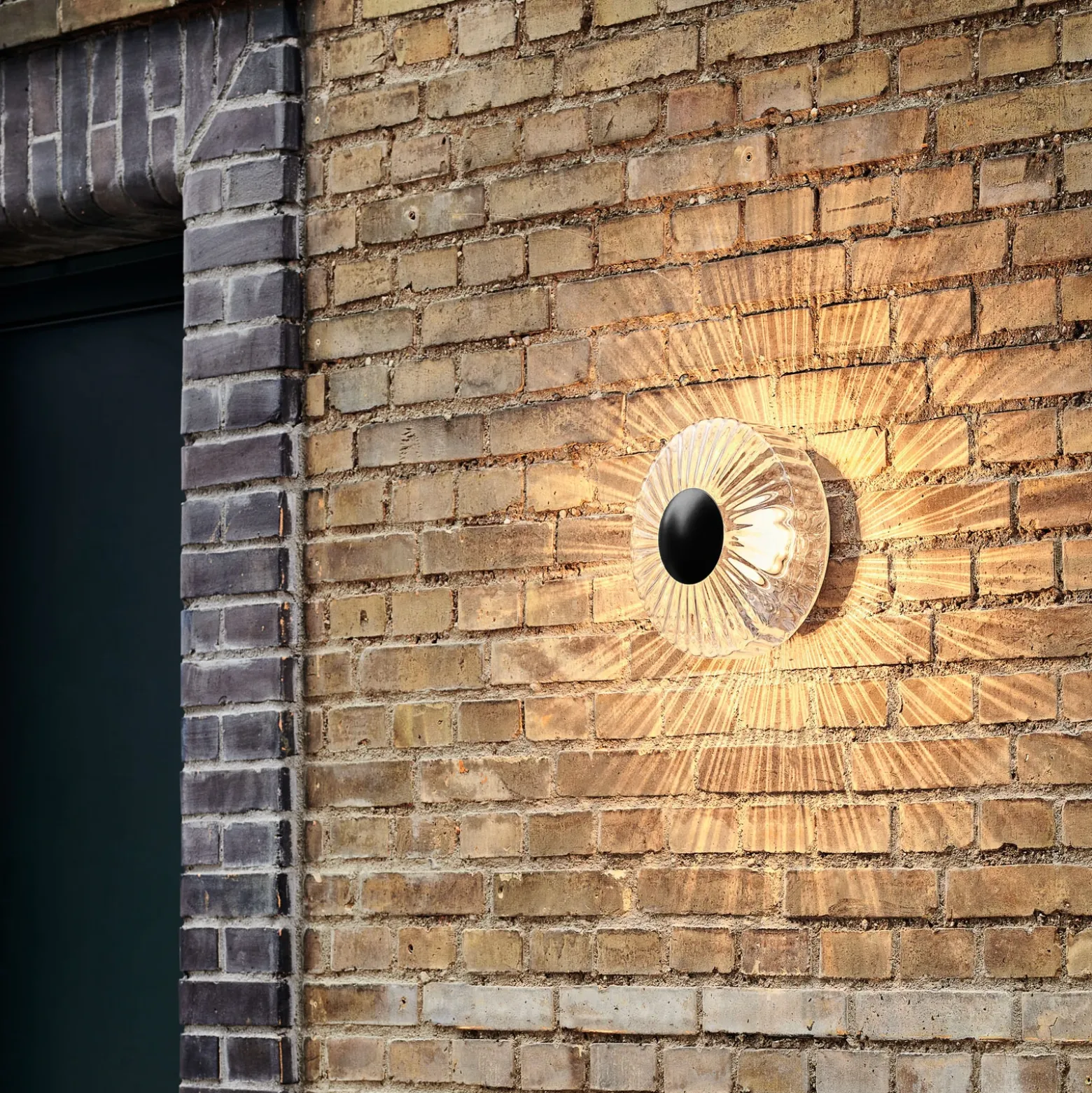 Aplique LED para exterior New Wave Optic, cristal, Ø 26 cm, IP65