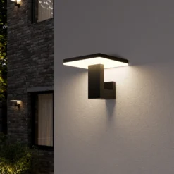 Aplique LED para exterior Olesia, forma angular