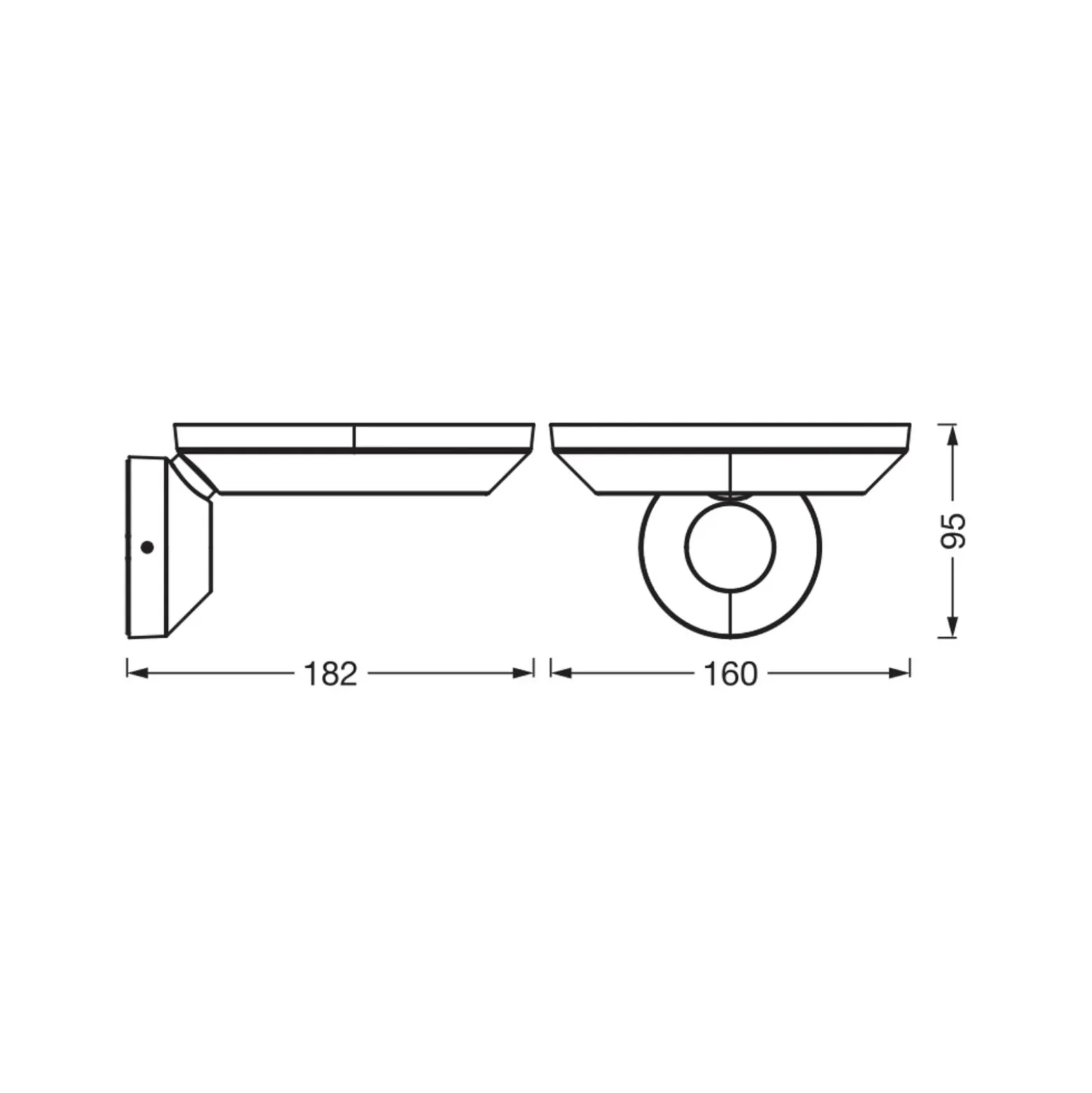 Aplique LED para exterior OSRAM ENDURA STYLE, gris oscuro, 18 cm, IP65