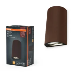 Aplique LED para exterior OSRAM ENDURA STYLE, color óxido, 16 cm, luz hacia