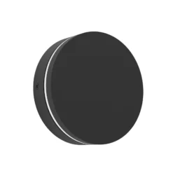 Aplique LED para exterior Pedersano, negra, Ø 14 cm, metal