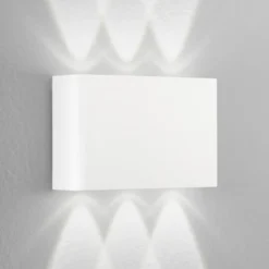 Aplique LED para exterior PEQUEÑA, blanca, ancho 16 cm, plástico