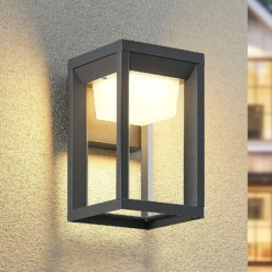 Aplique LED para exterior Prios, antracita, metal, IP54